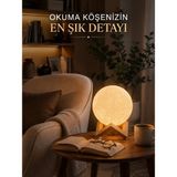 Marsilyan Modern Tasarımlı 3D Ay Lambası Yatak Odası ve Salon Dekoru - 1 - Çok Renkli