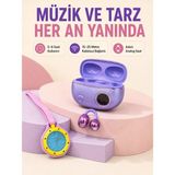 Marsilyan Mor Kablosuz Stereo Kulaklık ve Pembe Askılı Analog Çanta Saati Günlük Kullanım Ikili Fırsat Seti
