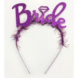 Marsilyan Mor Renk Bekarlığa Veda Italik Yazı Alyanslı Bride Taç (K95)