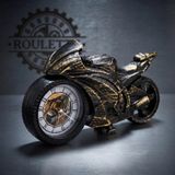 Marsilyan Motosiklet Tasarımlı Masa Saati - Dekoratif Hediyelik - Dayanıklı Malzeme - Renkli - standart