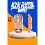 Marsilyan Mouse Fare Kablosuz Mouse Fare Şarjlı Bluetooth Sessiz 5 Tuşlu Şeffaf