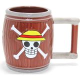 Marsilyan™- One Piece Hasır Şapka Korsanları 3D Fıçı Tasarımlı Kupa Bardak ALK4552 - Renkli - standart