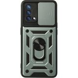 Marsilyan™- Oppo A74 4g Kılıf Pars Lens Yüzüklü Silikon - Yeşil