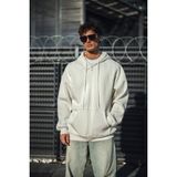 Marsilyan Oversize Tam Fermuarlı Uzun Kol Hırka - Beyaz - 2XL