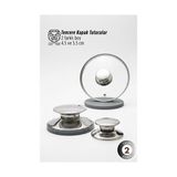 Marsilyan Paloma Serisi 2’li Paslanmaz Çelik Lüks Tencere Kapağı Tutucu Seti - 4.5- 5.5 cm Universal