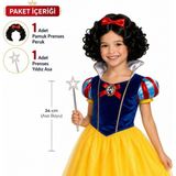 Marsilyan™- Pamuk Prenses Peruk ve Yıldız Asası Seti 2 Parça - Renkli - standart