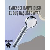 Marsilyan Paslanmaz Çelik Çok Fonksiyonlu El Duş Başlığı – 3 Modlu Püskürtme Seçeneği Ieg - standart