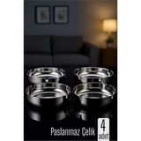 Marsilyan Paslanmaz Yuvarlak Küllük - Metal Kül Tablası - Masaüstü Küllük 4 Lü 722217 - Renkli - standart