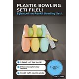 Marsilyan™- Plastik Bowling Seti 6 Labut 2 Top 29X20X32 cm - Fileli Spor Oyuncağı, 18 Ay+ BX-313641 - Renkli - standart