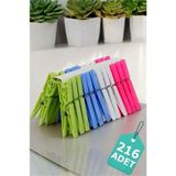 Marsilyan Plastik Çamaşır Mandalı 216 Adet 714510 - Renkli - standart