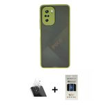 Marsilyan™- Poco F3 Kılıf Ahenk Çizgi Serisi - Siyah 5D Hayalet Cam Ekran Koruyucu + Kamera Lens Koruma Cam - Sf