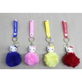 Marsilyan- Ponponlu Hello Kitty Anahtarlık - Renkli - standart