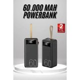 Marsilyan Powerbank 60.000 Mah Taşınabilir Şarj Hızlı El Fenerli Dijital Göstergeli - Renkli