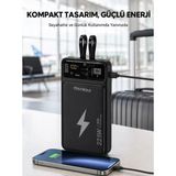 Marsilyan Powerbank Dahili Ekranlı 10000 Mah Çift Kablolu Yeni Nesil - Renkli - standart