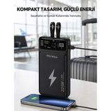 Marsilyan Powerbank Dahili Ekranlı 10000 Mah Çift Kablolu Yeni Nesil - Renkli