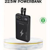 Marsilyan Powerbank Hızlı Şarj 10000 Mah Dahili Kablo - Çok Renkli