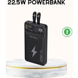 Marsilyan Powerbank Hızlı Şarj 10000 Mah Dahili Kablo - Renkli