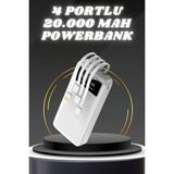 Marsilyan Powerbank Şarj Cihazı 4 Çıkışlı 20.000 Mah Powerbank Kompakt Yüksek Kapasiteli Hızlı Şarj - Renkli - standart