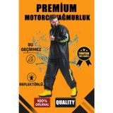 Marsilyan Premium Motorcu Kurye Yağmurluk Takım Su Geçirmez PVC Kumaş Reflektörlü TÜBİTAK Onaylı - Si