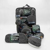 Marsilyan™- Profesyonel Oto Araç Temizleme Seti Mikrofiber Oto Yıkama Bakım Kiti Gri 9 Parça - Çok Renkli