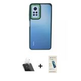 Marsilyan™- Redmi Note 12 Pro 4G Kılıf Eksen Doku Prime - Şeffaf Pasifik Cam Ekran Koruyucu + Kamera Lens Koruma Cam - S