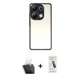 Marsilyan™- Redmi Note 13 Pro 4G Kılıf Ahenk Çizgi Serisi - Şeffaf Pasifik Cam Ekran Koruyucu + Kamera Lens Koruma Cam -
