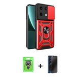 Marsilyan™- Redmi Note 13 Pro 4G Kılıf Ahenk Klasik - Siyah 3D Antistatik Hayalet Cam Ekran Koruyucu + Raze Metal Kamera