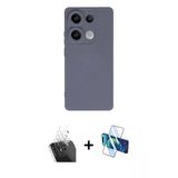 Marsilyan™- Redmi Note 13 Pro 4G Kılıf Ahenk Serisi - Siyah 3D Antistatik Seramik Nano Ekran Koruyucu + Kamera Lens Koru