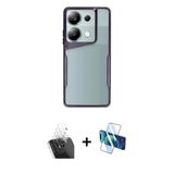 Marsilyan™- Redmi Note 13 Pro 4G Kılıf Akış Çizgi Koleksiyonu - Siyah 3D Antistatik Cam Ekran Koruyucu + Kamera Lens Kor