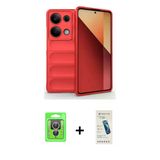 Marsilyan™- Redmi Note 13 Pro 4G Kılıf Atlas Koleksiyonu - Şeffaf Pasifik Cam Ekran Koruyucu + Raze Metal Kamera Lens -