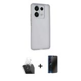 Marsilyan™- Redmi Note 13 Pro 4G Kılıf Atlas Minimal Prime - Siyah 3D Antistatik Hayalet Cam Ekran Koruyucu + Kamera Len