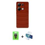 Marsilyan™- Redmi Note 13 Pro 4G Kılıf Doruk Form Serisi - Siyah 3D Antistatik Cam Ekran Koruyucu + Raze Metal Kamera Le