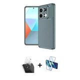 Marsilyan™- Redmi Note 13 Pro 4G Kılıf Eksen Form Prime - Siyah 3D Antistatik Seramik Nano Ekran Koruyucu + Kamera Lens