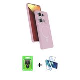 Marsilyan™- Redmi Note 13 Pro 4G Kılıf İz Işık Koleksiyonu - Siyah 3D Antistatik Cam Ekran Koruyucu + Raze Metal Kamera