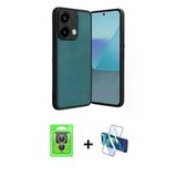 Marsilyan™- Redmi Note 13 Pro 4G Kılıf Kıvılcım Işık Serisi - Siyah 3D Antistatik Cam Ekran Koruyucu + Raze Metal Kamera