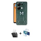 Marsilyan™- Redmi Note 13 Pro 4G Kılıf Nova Yansıma Prime - Siyah 3D Antistatik Seramik Nano Ekran Koruyucu + Kamera Len
