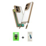 Marsilyan™- Redmi Note 13 Pro 4G Kılıf Ufuk Klasik - Şeffaf Pasifik Cam Ekran Koruyucu + Raze Metal Kamera Lens - Sh