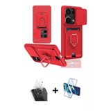 Marsilyan™- Redmi Note 13 Pro 4G Kılıf Vadi Form Prime - Siyah 3D Antistatik Seramik Nano Ekran Koruyucu + Kamera Lens K