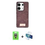 Marsilyan™- Redmi Note 13 Pro 4G Kılıf Vadi Klasik Serisi - Siyah 3D Antistatik Cam Ekran Koruyucu + Raze Metal Kamera L
