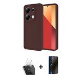Marsilyan™- Redmi Note 13 Pro 4G Kılıf Yankı Yansıma Özel Seri - Siyah 3D Antistatik Hayalet Cam Ekran Koruyucu + Kamera
