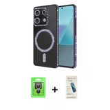 Marsilyan™- Redmi Note 13 Pro 4G Kılıf Zirve Doku Prime - Şeffaf Pasifik Cam Ekran Koruyucu + Raze Metal Kamera Lens - G