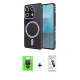 Marsilyan™- Redmi Note 13 Pro 4G Kılıf Zirve Doku Prime - Şeffaf Pasifik Cam Ekran Koruyucu + Raze Metal Kamera Lens - S