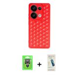 Marsilyan™- Redmi Note 13 Pro 4G Kılıf Zirve Form - Şeffaf Pasifik Cam Ekran Koruyucu + Raze Metal Kamera Lens - Gs