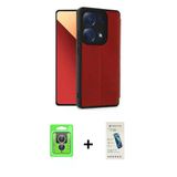 Marsilyan™- Redmi Note 13 Pro 4G Kılıf Zirve Yansıma Serisi - Şeffaf Pasifik Cam Ekran Koruyucu + Raze Metal Kamera Lens