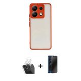 Marsilyan™- Redmi Note 13 Pro 5G Kılıf Ahenk Çizgi Serisi - Siyah 3D Antistatik Hayalet Cam Ekran Koruyucu + Kamera Lens