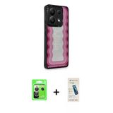 Marsilyan™- Redmi Note 13 Pro 5G Kılıf Odak Klasik Serisi - Şeffaf Pasifik Cam Ekran Koruyucu + Raze Metal Kamera Lens -