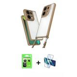 Marsilyan™- Redmi Note 13 Pro 5G Kılıf Ufuk Klasik - Siyah 3D Antistatik Cam Ekran Koruyucu + Raze Metal Kamera Lens - G