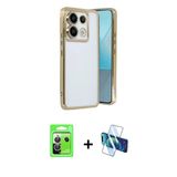 Marsilyan™- Redmi Note 13 Pro 5G Kılıf Vadi Minimal - Siyah 3D Antistatik Cam Ekran Koruyucu + Raze Metal Kamera Lens -