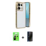 Marsilyan™- Redmi Note 13 Pro 5G Kılıf Vadi Minimal - Siyah 3D Antistatik Hayalet Cam Ekran Koruyucu + Raze Metal Kamera