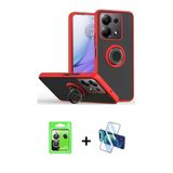 Marsilyan™- Redmi Note 13 Pro 5G Kılıf Yörünge Çizgi - Siyah 3D Antistatik Cam Ekran Koruyucu + Raze Metal Kamera Lens -
